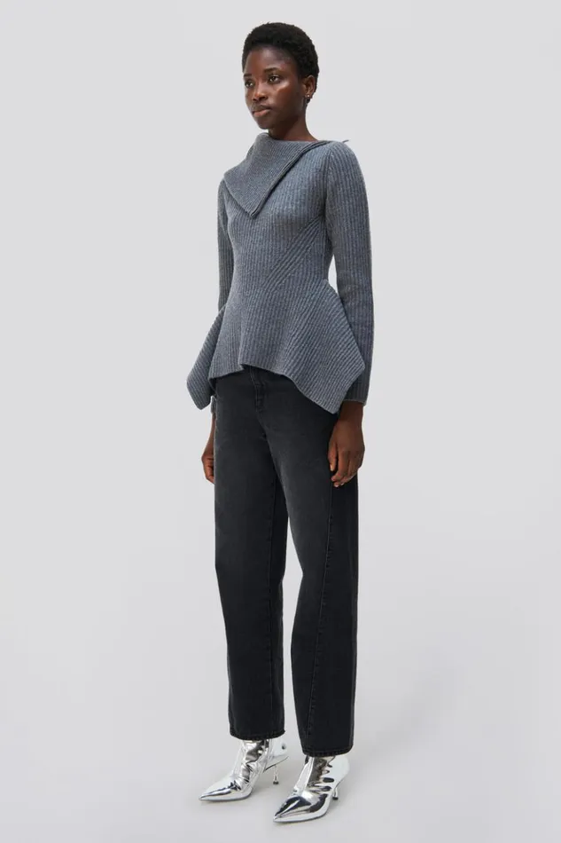 Women Keyara Sweater Charcoal Melange Jonathan Simkhai Knitwear
