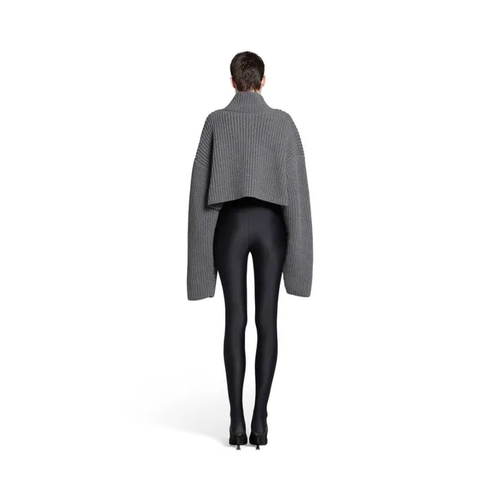 Women Knitwear Balenciaga Cropped Sweater In Grey
