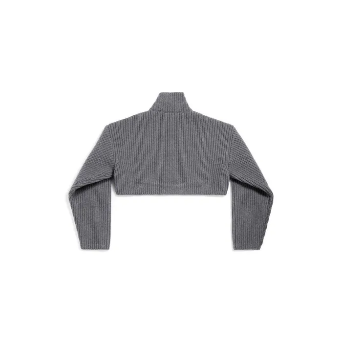 Women Knitwear Balenciaga Cropped Sweater In Grey