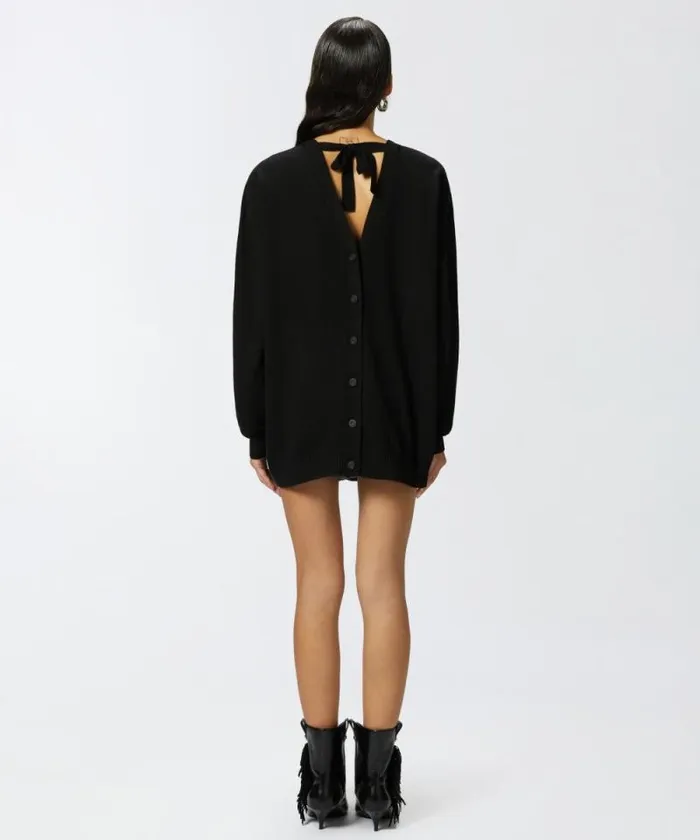Women Knitwear Pinko Wool And Cashmere Double Buttoned Cardigan Limo Black Women Knitwear Pinko Wool And Cashmere Double Buttoned Cardigan Limo Black