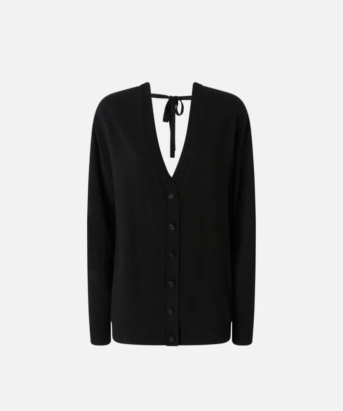 Women Knitwear Pinko Wool And Cashmere Double Buttoned Cardigan Limo Black Women Knitwear Pinko Wool And Cashmere Double Buttoned Cardigan Limo Black