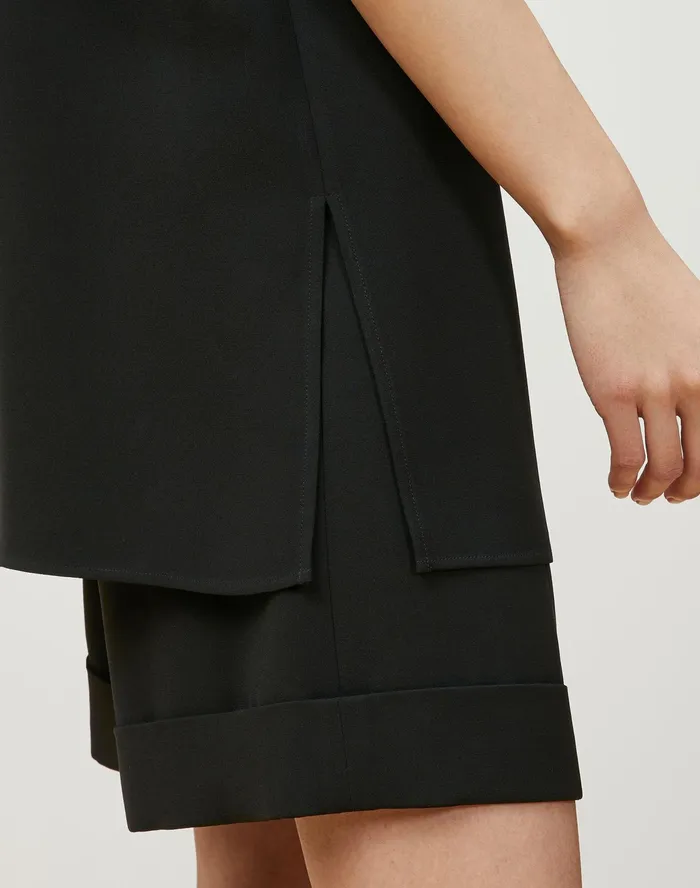 Women Lafayette 148 New York Blouses and Shirts Aliana Blouse In Finesse Crepe Black