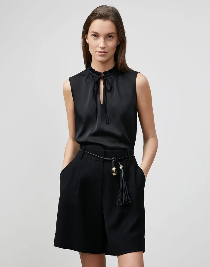 Women Lafayette 148 New York Blouses and Shirts Keelan Blouse In Carlisle Cloth Black Women Lafayette 148 New York Blouses and Shirts Keelan Blouse In Carlisle Cloth Black