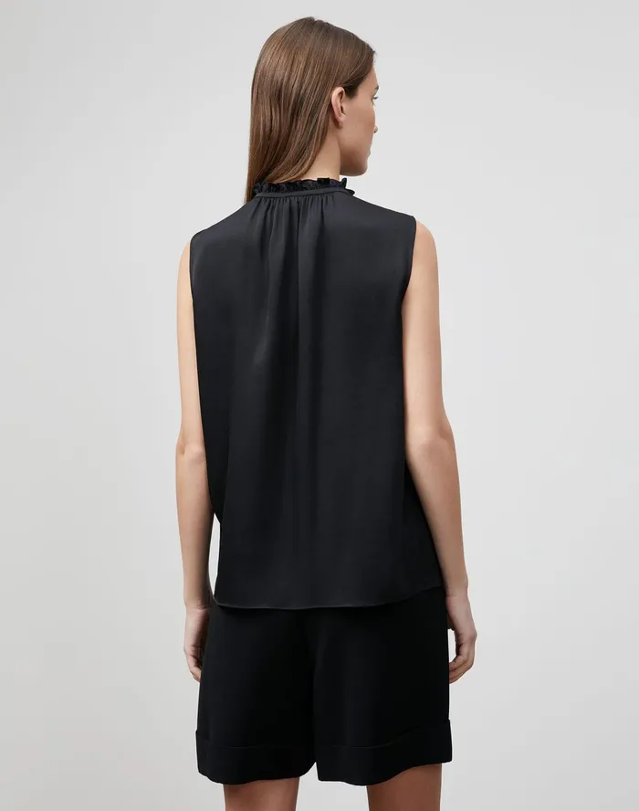Women Lafayette 148 New York Blouses and Shirts Keelan Blouse In Carlisle Cloth Black