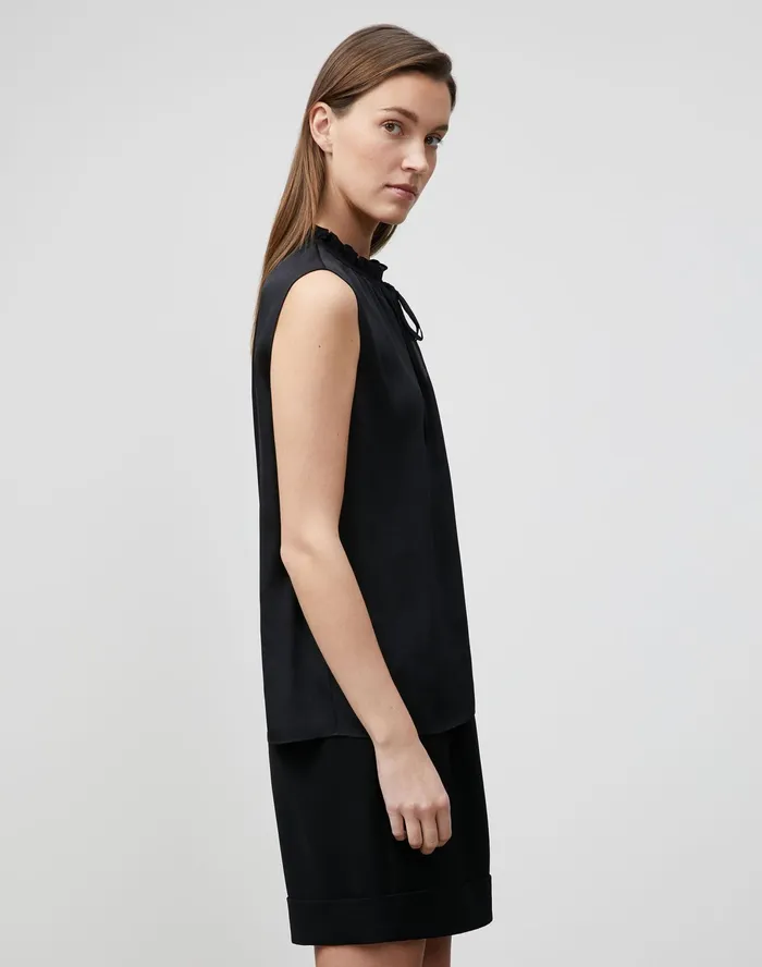 Women Lafayette 148 New York Blouses and Shirts Keelan Blouse In Carlisle Cloth Black