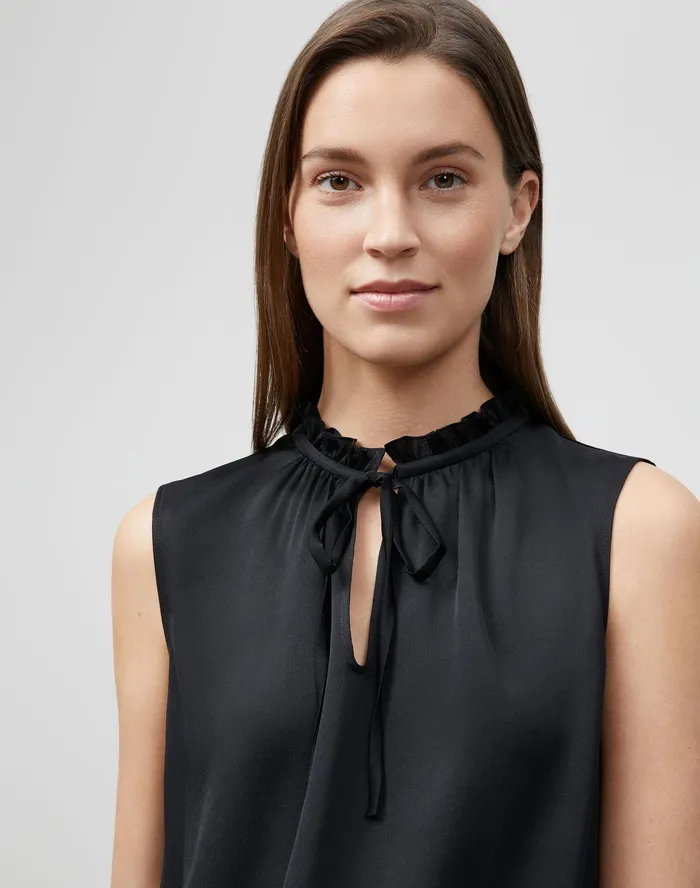 Women Lafayette 148 New York Blouses and Shirts Keelan Blouse In Carlisle Cloth Black