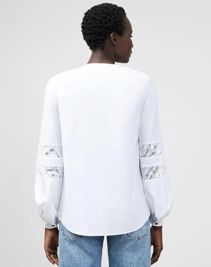 Women Lafayette 148 New York Blouses and Shirts PlusSize Austin Shirt In Italian Sculpted Kindcotton White