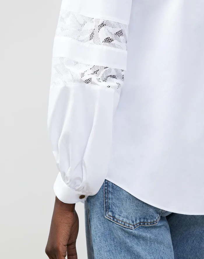 Women Lafayette 148 New York Blouses and Shirts PlusSize Austin Shirt In Italian Sculpted Kindcotton White