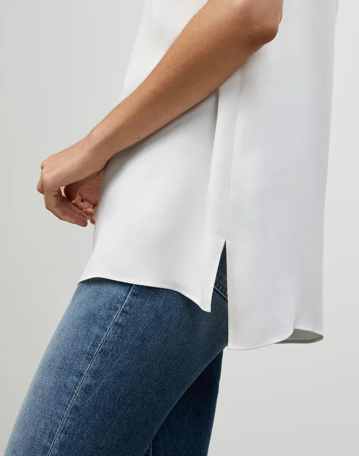 Women Lafayette 148 New York Blouses and Shirts PlusSize Silk Double Georgette Ruthie Blouse Peri