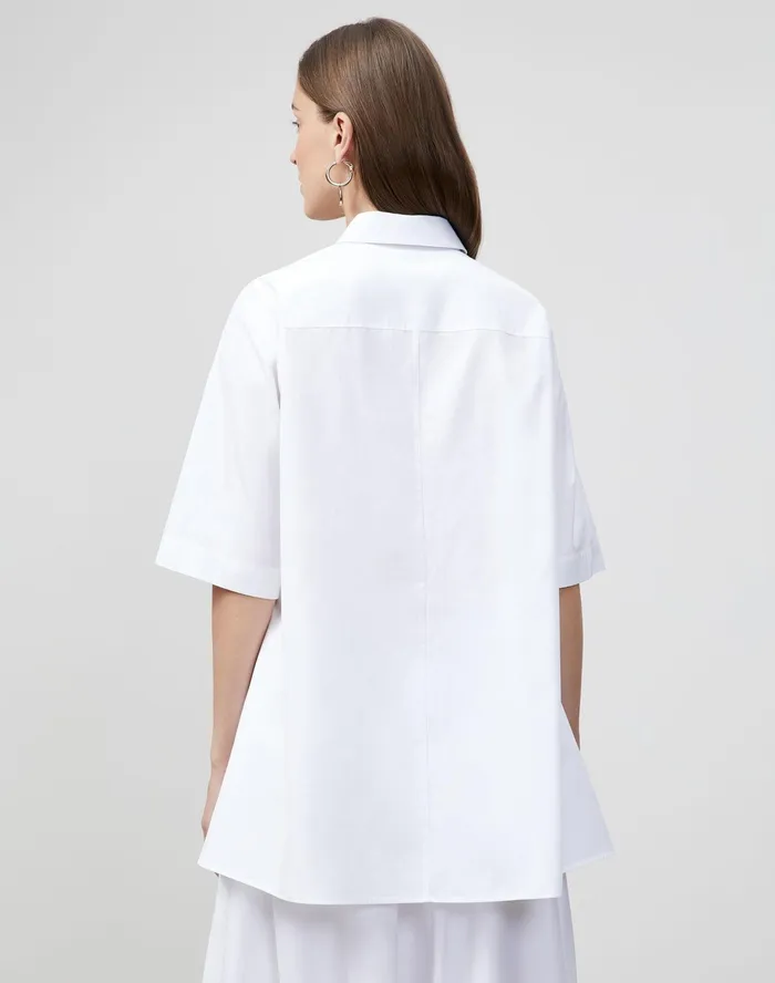 Women Lafayette 148 New York Blouses and Shirts Sedwick Shirt In Embroidered Italian Sculpted KindCotton White