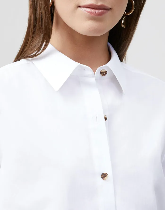 Women Lafayette 148 New York Blouses and Shirts Sedwick Shirt In Embroidered Italian Sculpted KindCotton White