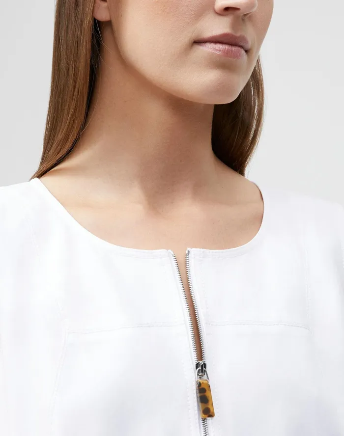 Women Lafayette 148 New York Dresses Audren Dress In Fundamental BiStretch White
