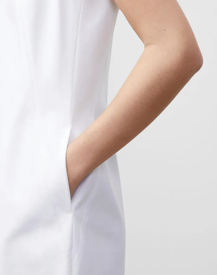 Women Lafayette 148 New York Dresses Audren Dress In Fundamental BiStretch White