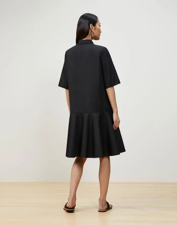 Women Lafayette 148 New York Dresses Bailey Shirtdress In Italian Sculpted Kindcotton Black