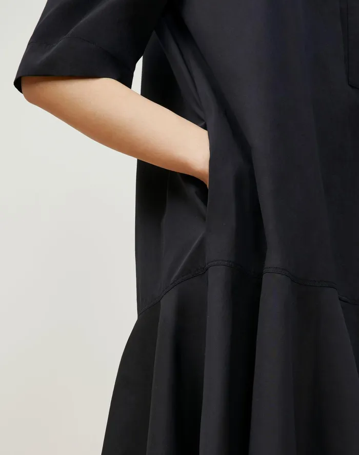Women Lafayette 148 New York Dresses Bailey Shirtdress In Italian Sculpted Kindcotton Black