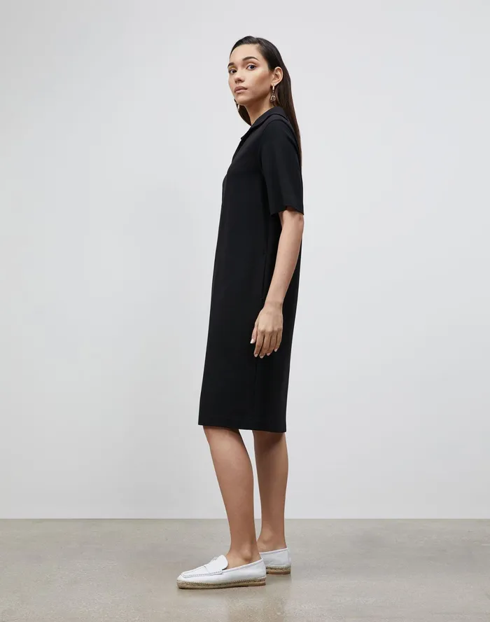Women Lafayette 148 New York Dresses Petite Andie Dress In Punto Milano Black