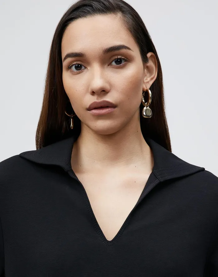 Women Lafayette 148 New York Dresses Petite Andie Dress In Punto Milano Black
