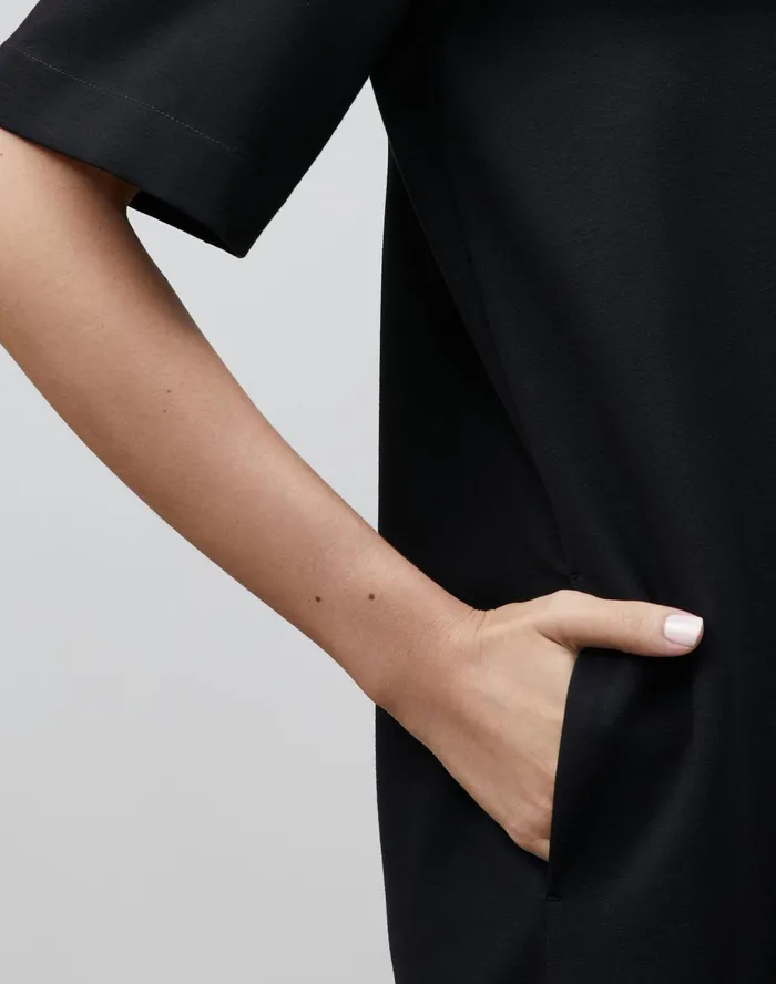 Women Lafayette 148 New York Dresses Petite Andie Dress In Punto Milano Black