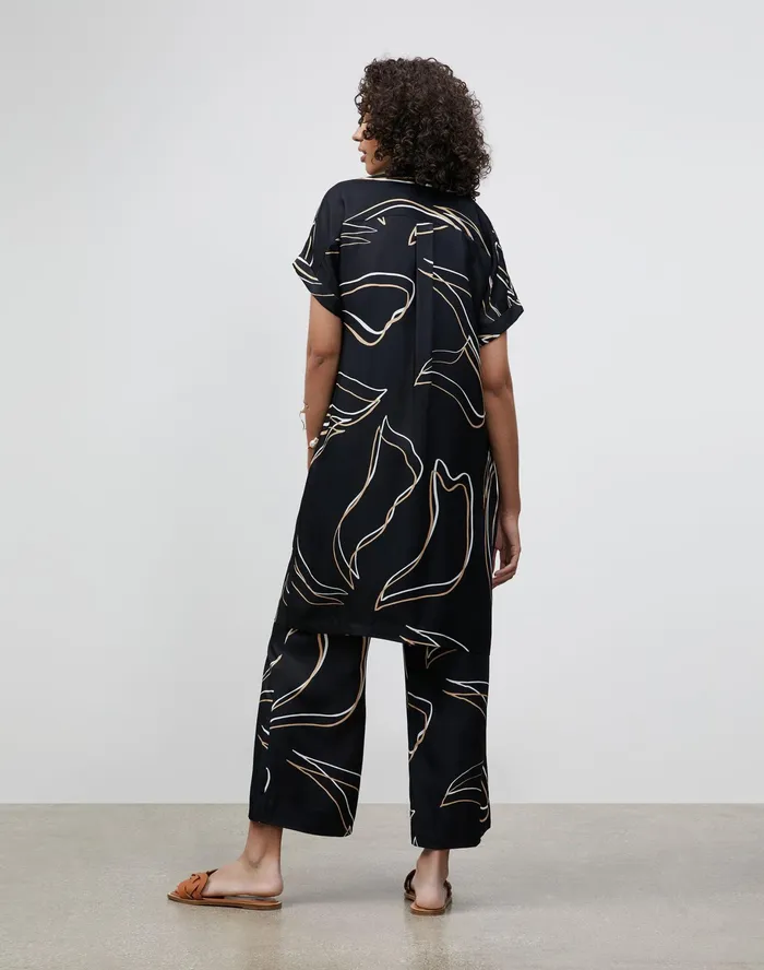Women Lafayette 148 New York Dresses PlusSize Sawyer Dress In Garden Contour Print Black Multi