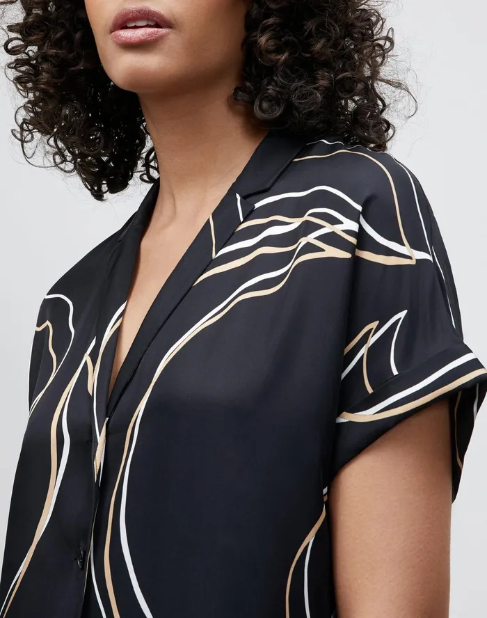Women Lafayette 148 New York Dresses PlusSize Sawyer Dress In Garden Contour Print Black Multi