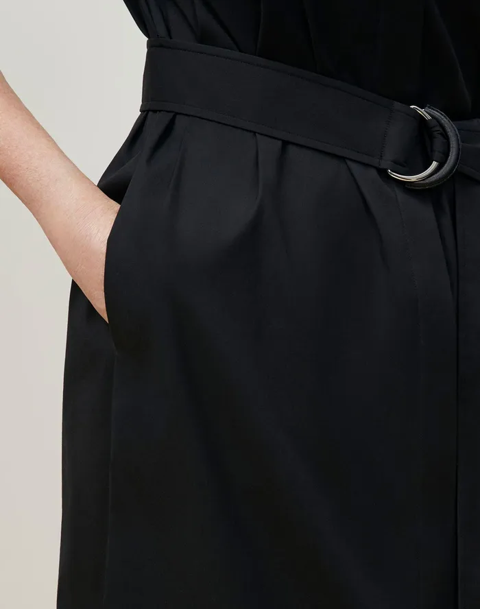 Women Lafayette 148 New York Dresses Stella Shirtdress In Classic Stretch Cotton Black