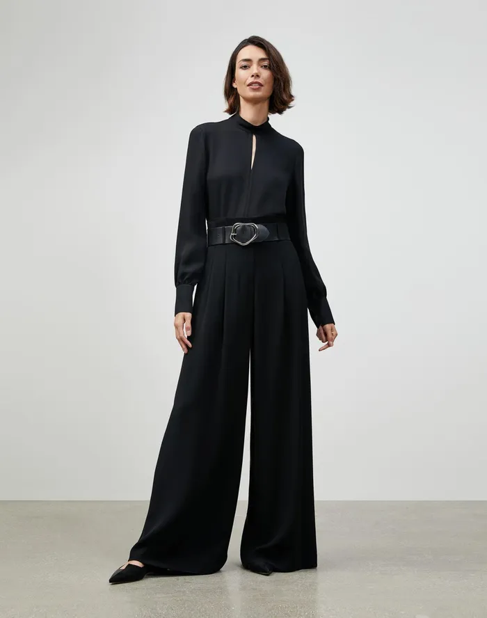 Women Lafayette 148 New York Pants and Shorts Finesse Crepe Tillary WideLeg Pant Black