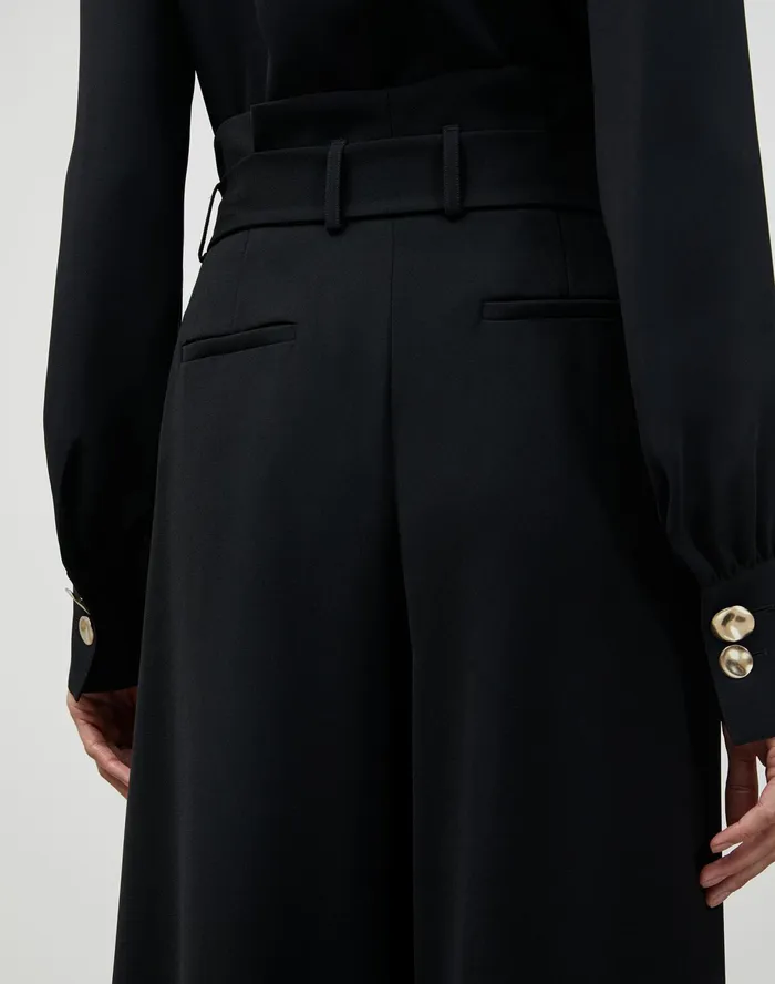 Women Lafayette 148 New York Pants and Shorts Finesse Crepe Tillary WideLeg Pant Black