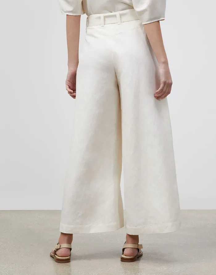 Women Lafayette 148 New York Pants and Shorts Gavin WideLeg Pant In Coastal Cloth Alabaster