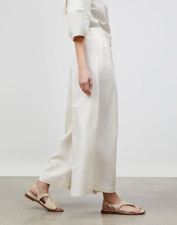 Women Lafayette 148 New York Pants and Shorts Gavin WideLeg Pant In Coastal Cloth Alabaster