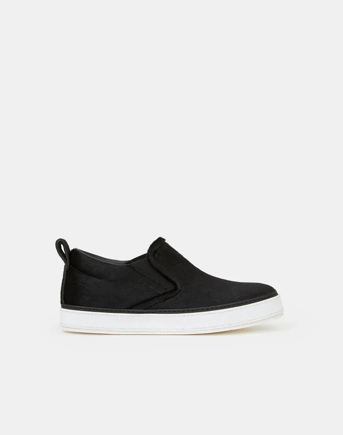 Women Lafayette 148 New York Sneakers Calf Hair Sidney Sneaker Black