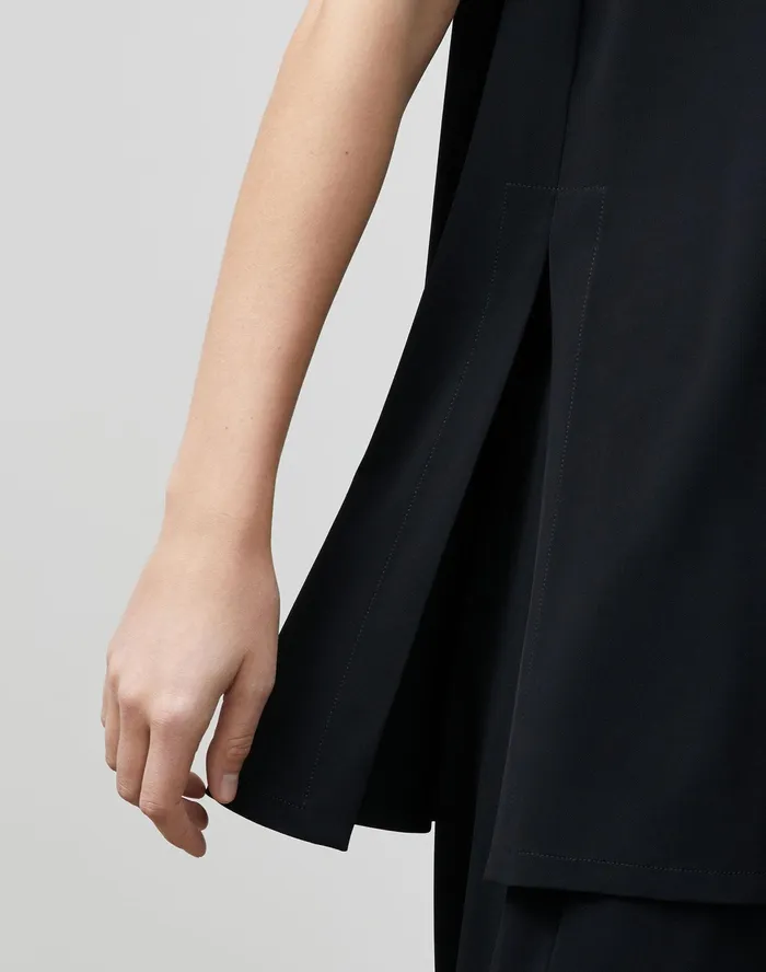 Women Lafayette 148 New York Tops and Tees Fielding Tank In Midweight Matte Jersey Black