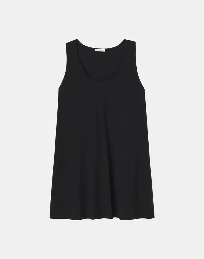 Women Lafayette 148 New York Tops and Tees Fielding Tank In Midweight Matte Jersey Black