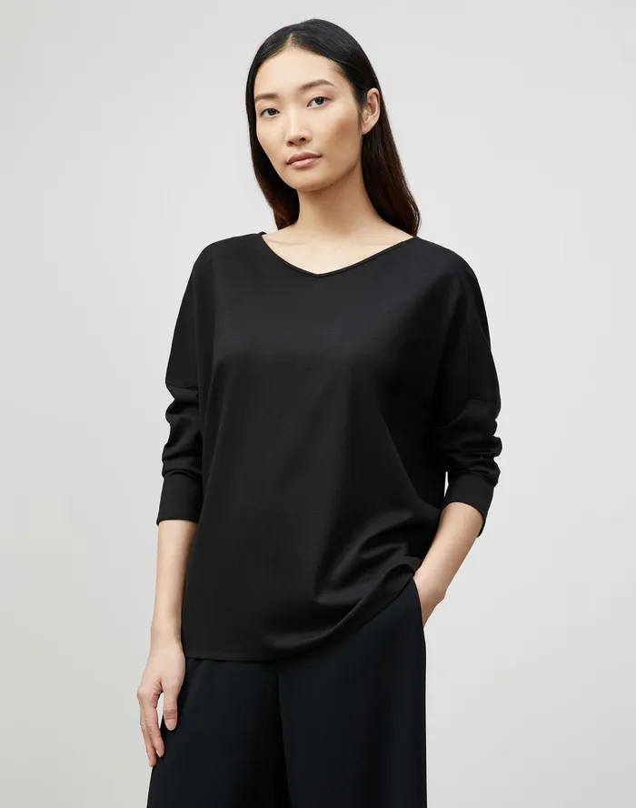 Women Lafayette 148 New York Tops and Tees PlusSize Calista Top In Lightweight Punto Milano Black Women Lafayette 148 New York Tops and Tees PlusSize Calista Top In Lightweight Punto Milano Black