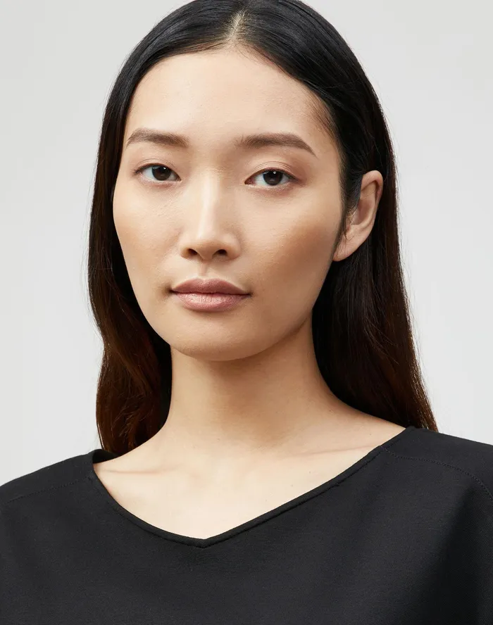 Women Lafayette 148 New York Tops and Tees PlusSize Calista Top In Lightweight Punto Milano Black
