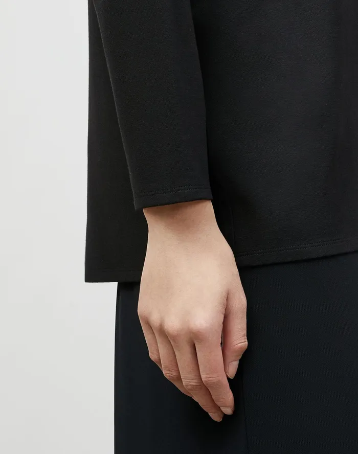 Women Lafayette 148 New York Tops and Tees PlusSize Calista Top In Lightweight Punto Milano Black