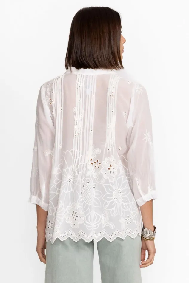 Women LEMMI BLOUSE White Johnny Was Tops Women LEMMI BLOUSE White Johnny Was Tops