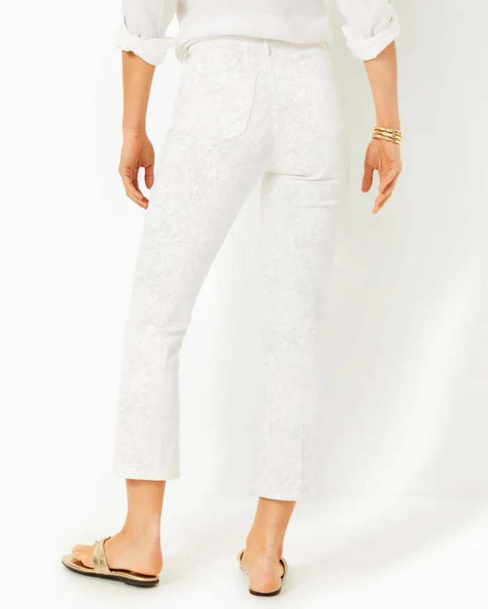 Women Lilly Pulitzer Bottoms 28034 Liza High Rise Crop Flare Pant Resort White Pandarama Women Lilly Pulitzer Bottoms 28034 Liza High Rise Crop Flare Pant Resort White Pandarama