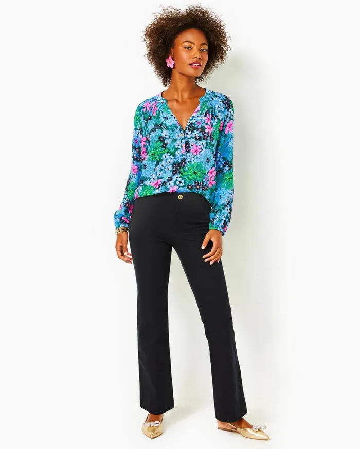 Women Lilly Pulitzer Bottoms 32034 Kidman High Rise Pant Noir