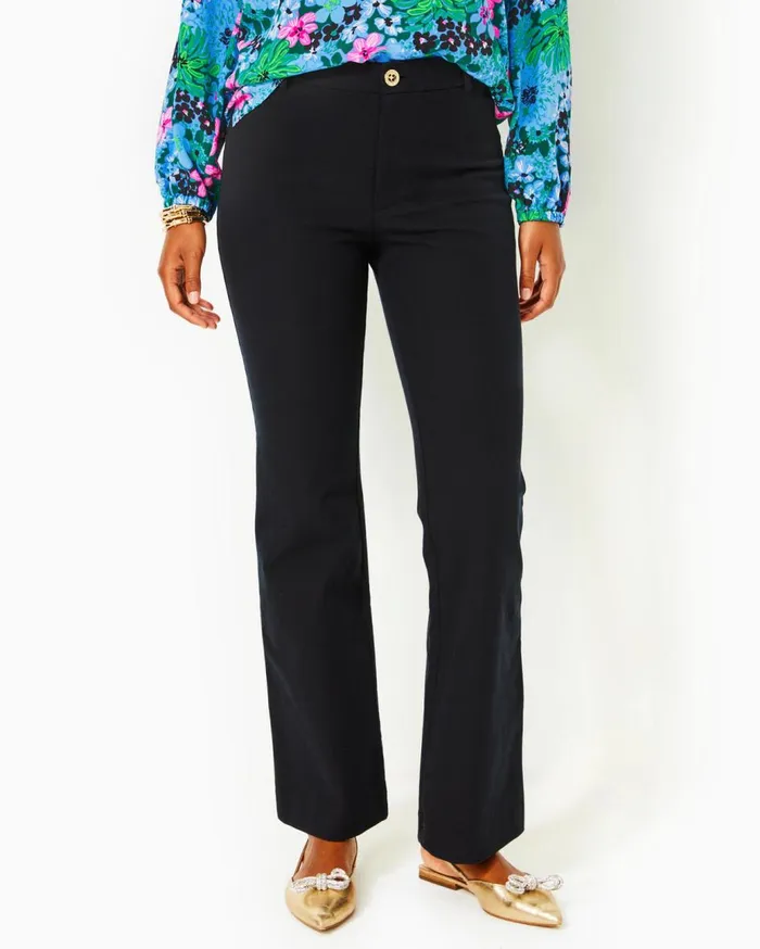Women Lilly Pulitzer Bottoms 32034 Kidman High Rise Pant Noir Women Lilly Pulitzer Bottoms 32034 Kidman High Rise Pant Noir
