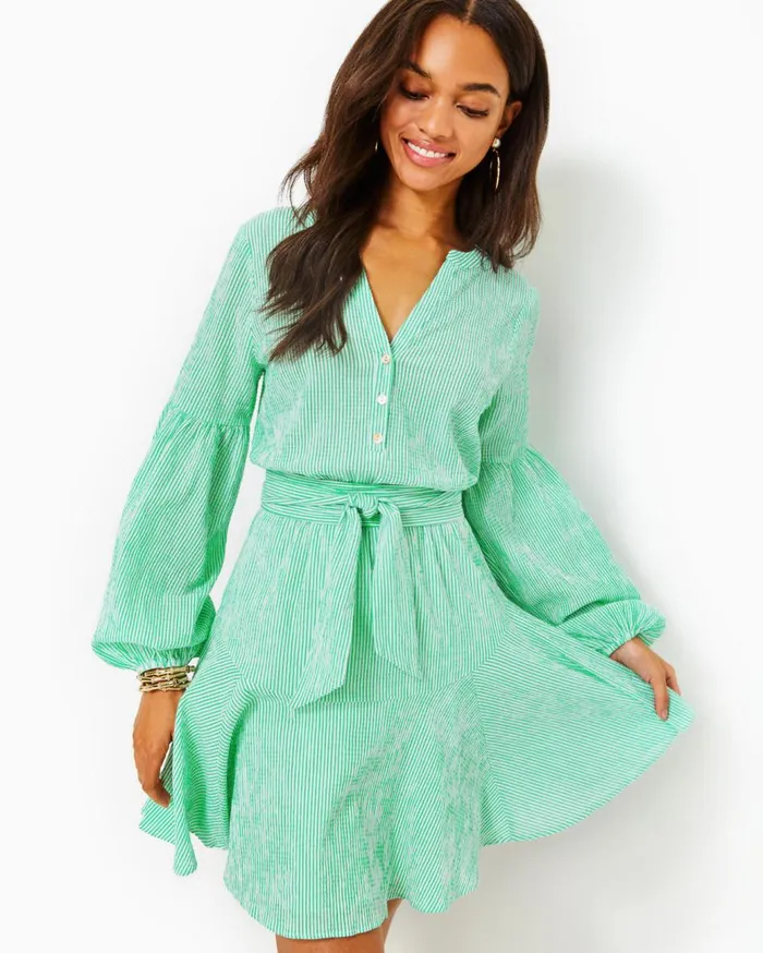 Women Lilly Pulitzer Dresses Carla Striped Dress Spearmint Harbor Stripe