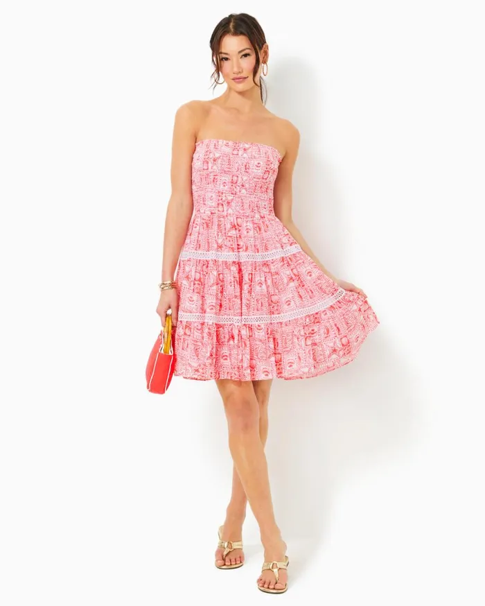 Women Lilly Pulitzer Dresses Faye Lace Ruffle Dress Roxie Pink Scalloped Shell Lace Women Lilly Pulitzer Dresses Faye Lace Ruffle Dress Roxie Pink Scalloped Shell Lace