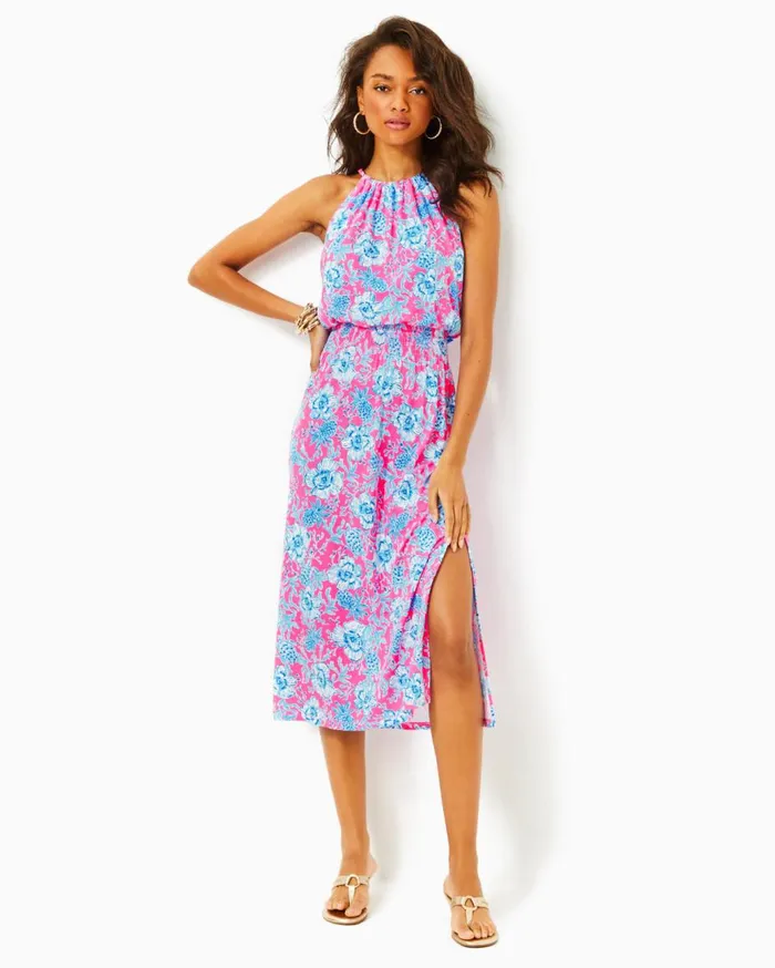 Women Lilly Pulitzer Dresses Hadly Smocked Maxi Dress True Navy Poly Crepe Swirl Clip Women Lilly Pulitzer Dresses Hadly Smocked Maxi Dress True Navy Poly Crepe Swirl Clip