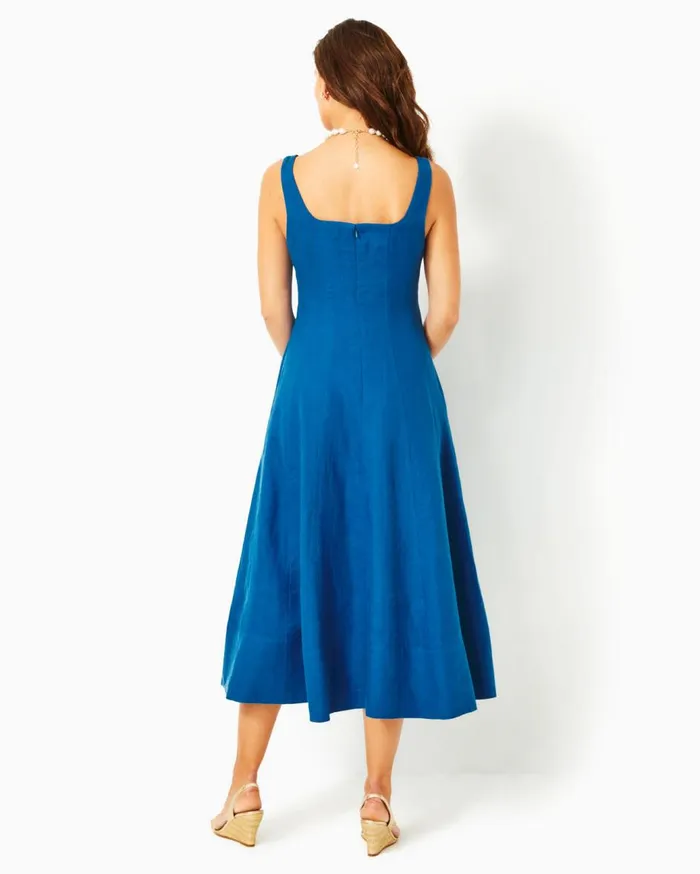Women Lilly Pulitzer Dresses Hadly Smocked Maxi Dress True Navy Poly Crepe Swirl Clip Women Lilly Pulitzer Dresses Hadly Smocked Maxi Dress True Navy Poly Crepe Swirl Clip
