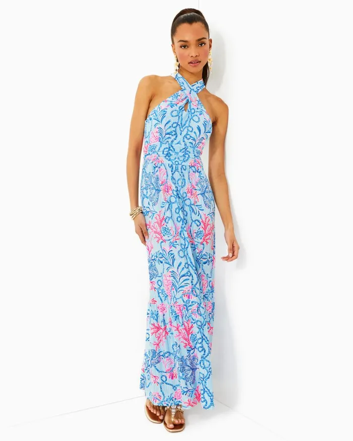 Women Lilly Pulitzer Dresses Hadly Smocked Maxi Dress True Navy Poly Crepe Swirl Clip Women Lilly Pulitzer Dresses Hadly Smocked Maxi Dress True Navy Poly Crepe Swirl Clip