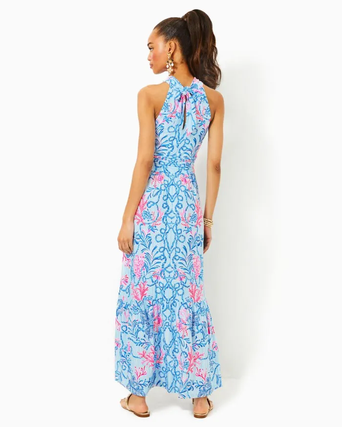 Women Lilly Pulitzer Dresses Hadly Smocked Maxi Dress True Navy Poly Crepe Swirl Clip Women Lilly Pulitzer Dresses Hadly Smocked Maxi Dress True Navy Poly Crepe Swirl Clip