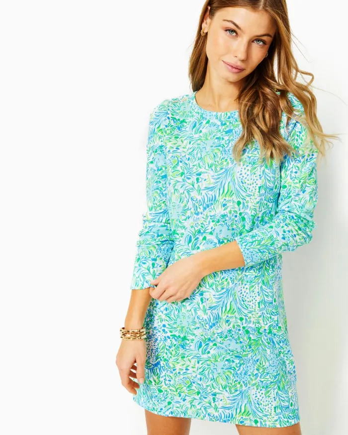 Women Lilly Pulitzer Dresses Kenley Cotton Crew Neck Dress True Navy Riviera Stripe Women Lilly Pulitzer Dresses Kenley Cotton Crew Neck Dress True Navy Riviera Stripe