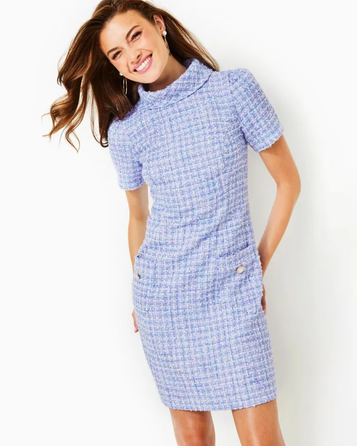 Women Lilly Pulitzer Dresses Tiessa Boucle Shift Dress Lark Lilac Swirl Boucle Women Lilly Pulitzer Dresses Tiessa Boucle Shift Dress Lark Lilac Swirl Boucle