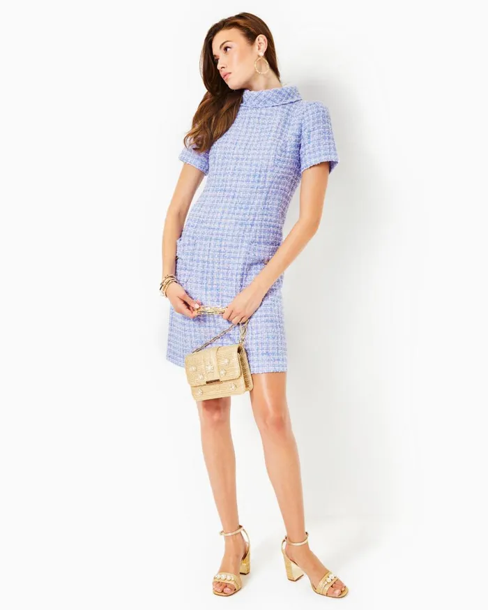 Women Lilly Pulitzer Dresses Tiessa Boucle Shift Dress Lark Lilac Swirl Boucle Women Lilly Pulitzer Dresses Tiessa Boucle Shift Dress Lark Lilac Swirl Boucle
