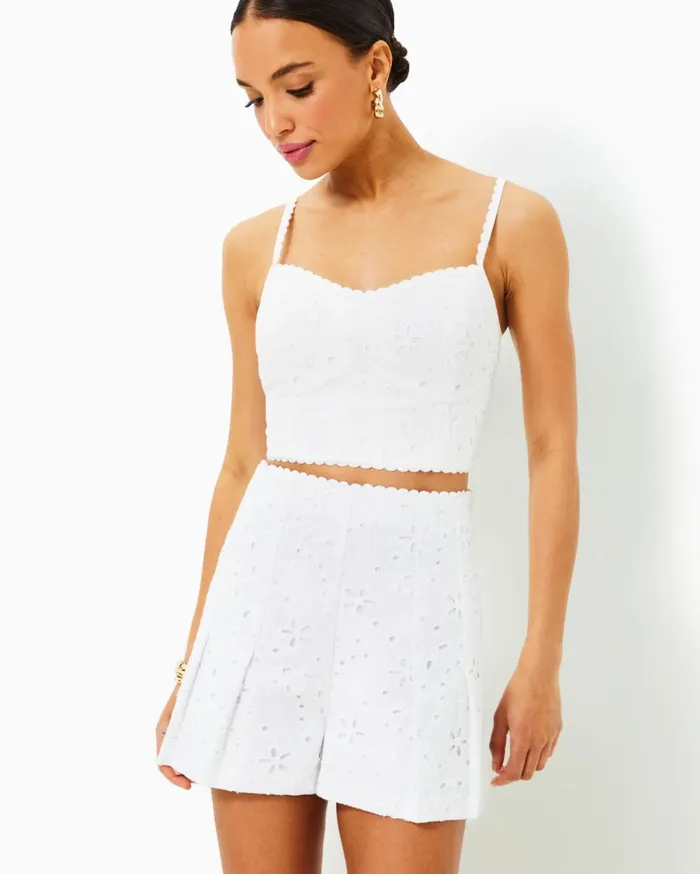 Women Lilly Pulitzer Matching Sets Winslow Eyelet Top and Short Set Resort White Sealife Eyelet Women Lilly Pulitzer Matching Sets Winslow Eyelet Top and Short Set Resort White Sealife Eyelet