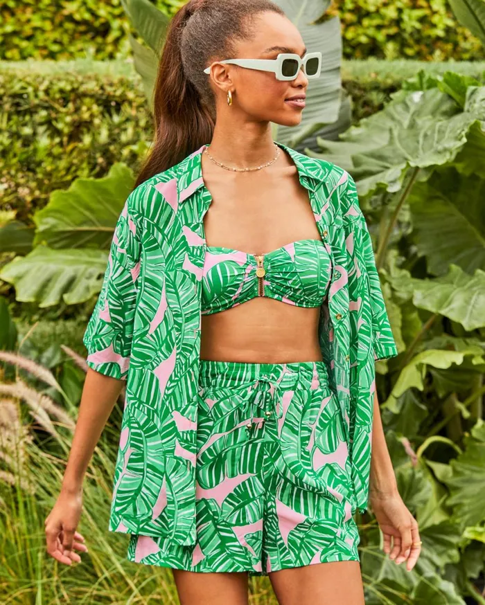 Women Lilly Pulitzer Swim Franki CoverUp Shirt Conch Shell Pink Lets Go Bananas Women Lilly Pulitzer Swim Franki CoverUp Shirt Conch Shell Pink Lets Go Bananas